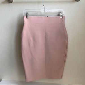 Blush pink pencil skirt